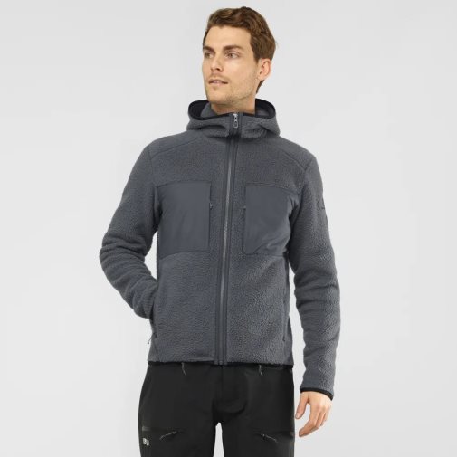 Dark Grey Salomon Essential Warm Teddy Men's Jackets | PH 94230T